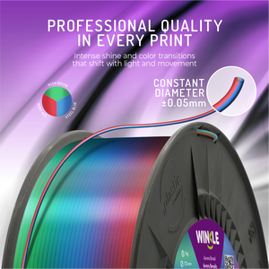 Filamento PLA Tricolor WINKLE Silk de 1.75mm y 1kg para Impresora 3D, Material Biodegradable de Alta Precisión, Fácil de Imprimir, FDM, Venta al Por Mayor - Product Image 3