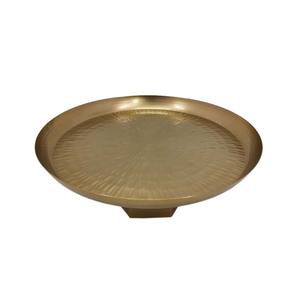 Présentoir à gâteau de forme ronde en métal à un étage fini doré au design antique pour anniversaire, événement, fête, vente en gros en vrac - Product Image 1