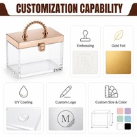 Boîte d'emballage cadeau de cuisson de bonbons de mariage en acrylique transparent boîte-cadeau de bonbons de cosmétiques de Noël nouvel an avec poignée