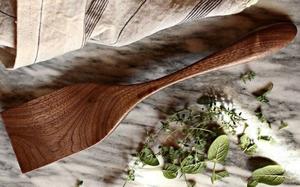 Wooden Rice Spoon Handmade Solid Wood Long Handle Kitchen Utensil for Cooking Serving <b>Salad</b> Soup Durable Smooth Polished Finish - Product Image 4