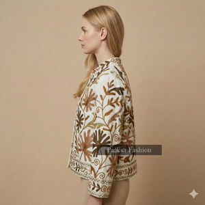 Fait main, esthétique, bohème, brodé, velours, séchage rapide, respirant, écologique, luxe pour femme, motif floral, traditionnel, folklorique - Product Image 5