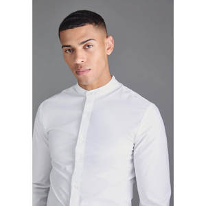 Camisa de vestir de negocios de manga larga para hombre, ropa formal de oficina de color sólido con opción de logotipo personalizado y etiqueta privada - Product Image 6