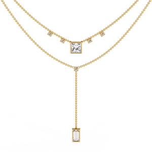 สร้อยคอทองคำแท้14K สำหรับผู้หญิง3ชิ้นสร้อยคอเพชรที่ปลูกในห้องปฏิบัติการเครื่องประดับครบรอบหรูหราสำหรับงานแต่งงาน - Product Image 4