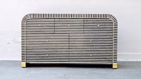 Buffet de rangement en bois massif à 4 tiroirs avec incrustation osseuse et design cascade, style moderne et traditionnel, pour salon, bar à domicile et entrée