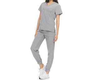 Uniforme Médico de Hospital con Cuello en V para Enfermeras y Doctores, Pantalones y Blusa, Logotipo Personalizado, Conjunto de Uniformes Médicos de Punto, Diferentes Colores, Venta al por Mayor - Product Image 3