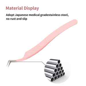 Pinzas de extensión de pestañas con múltiples opciones de puntas de acero inoxidable, pinzas de pestañas injertadas con logotipo personalizado, 2 años de garantía y muestra gratis - Product Image 4