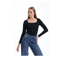 Hauts courts et chemisiers en coton tricoté pour femmes, grandes tailles, chemises décontractées, printemps, été, hiver, personnalisables ODM, respirants, écologiques