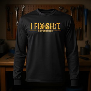 Maglietta a maniche lunghe Retro I Fix Shit That's What I Do - Product Image 3