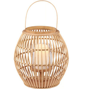 Wholesale Black Bamboo Hurricane Lantern Handcrafted Woven Rattan <b>Candle</b> <b>Holder</b> Indoor <b>Outdoor</b> Hanging Garden Decorative Lantern - Product Image 2