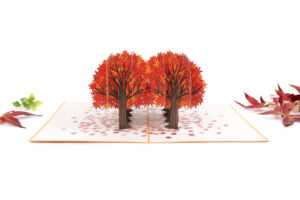 งานหัตถกรรมกระดาษการ์ดอวยพรป๊อปอัปรูปดอกไม้สีส้มปรับแต่งได้ตาม3D - Product Image 3