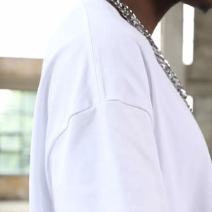 Camisetas de Gimnasio para Hombre al por Mayor, 100% Algodón, Logotipo Personalizado, Color Liso, Alta Calidad, Estilo Urbano Holgado - Product Image 3