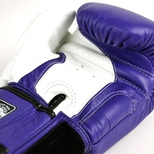 ถุงมือชกมวยคู่สีขาวน้ำเงินแบบปรับแต่งได้สำหรับฝึกซ้อมคิกบ็อกซิ่ง MMA ซานด้า มวยไทย อุปกรณ์มวย - Product Image 5