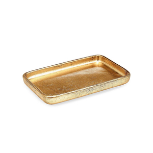 Plateau de service alimentaire en laiton finition dorée, forme rectangulaire, pour la maison et les hôtels, plateaux de service pour aliments et boissons, faits à la main - Product Image 1