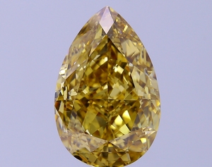 12.28 Carat Pear Cut Fancy Vivid Yellow Lab Grown Diamond VS1 IGI Certified CVD Luxury <b>Jewelry</b> - Product Image 1