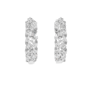0.403 ct Diamond Hoop <b>Earrings</b> in 18kt, 14kt, 10kt Gold & 925 Silver <b>Moissanite</b> & Lab-Created Diamonds VVS-VS Clarity, EF - Product Image 3