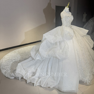 Dw0186 ชุดแต่งงานโรแมนติก ชุดบอลกาวน์ แต่งลูกปัด ปักลาย ชุดเจ้าสาว Jancemebr - Product Image 2
