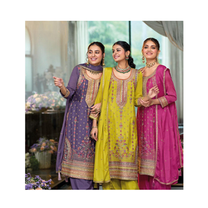 สูทซาลวาร์คอเมซชินอนแสนสวยงานปักสวยงามเหมาะสำหรับงานแต่งงานงานเฉลิมฉลองและปาร์ตี้ - Product Image 1