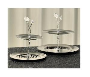 Juego de 2 soportes para pasteles de diferentes tamaños, soporte para dátiles de chocolates de forma redonda de acero inoxidable del fabricante en la India - Product Image 1