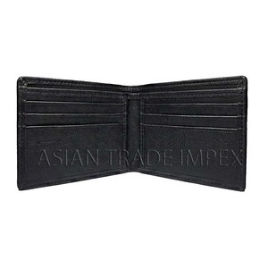Portefeuille pour hommes en cuir véritable léger de haute qualité porte-carte minimaliste Logo personnalisé Durable fabriqué en usine en gros à deux volets - Product Image 5