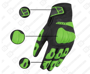 Gants de course en cuir pleine main de haute qualité, respirants, imperméables, compatibles écran tactile, fermeture auto-agrippante, pour sports d'hiver et moto - Product Image 5