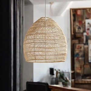 Vente en gros d'abat-jour en rotin fait à la main suspension abat-jour en bambou naturel lustre plafonnier jute matériel du Vietnam - Product Image 5