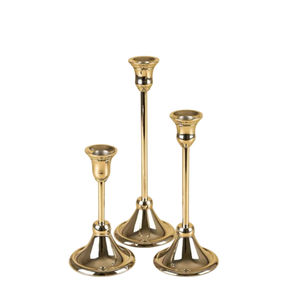 Ensemble de 2 bougeoirs vintage en laiton massif, finition dorée, écologiques, durables, luxueux, accessoires décoratifs uniques en métal - Product Image 4