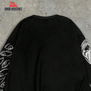 Black High Quality Winter Casual Solid <b>Fleece</b> Cotton Eco-Friendly Digital Printed <b>Men's</b> Sweat Shirts with Own Design - Product Image 6