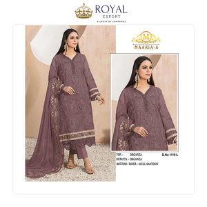 Distributeur en vrac vendant un nouveau designer traditionnel en organza lourd avec broderie travail Salwar costume pour les femmes - Product Image 5