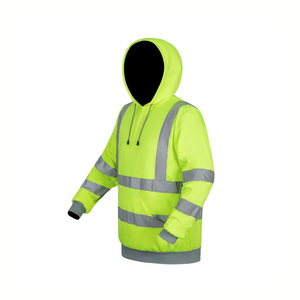 Vêtements de travail en coton pour hommes, sweats à capuche haute visibilité à manches longues avec logo personnalisé, vêtements de sécurité réfléchissants, style Pull Over Top - Product Image 2