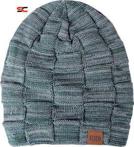 Gorro Beanie para hombres y mujeres, gorros cálidos de invierno, gorro de calavera grueso holgado de punto con cubierta facial - Product Image 6