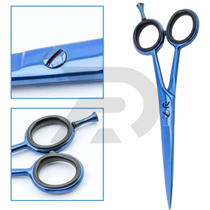 กรรไกรตัดผมสแตนเลสมีด้ามจับเซรามิกคมดีไซน์สีน้ำเงินสำหรับใช้ในร้านตัดผมอุปกรณ์ความงาม - Product Image 5