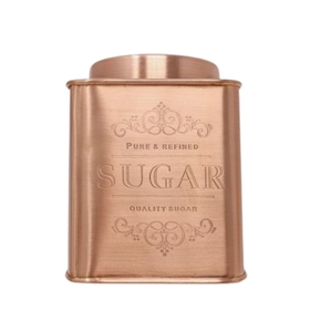 Juego de cuatro botes de metal con tapa de acero para el hogar, hotel, restaurante, cocina, recipiente de metal hermético hecho a mano pulido dorado - Product Image 5