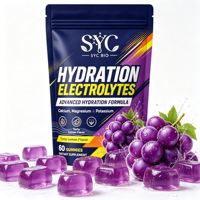 SYC BIO Elektrolyt Gummies, Hydratatie voor hardlopen, fietsen, fitness, Calcium Magnesium Kalium, 60 stuks, OEM ODM Private Label