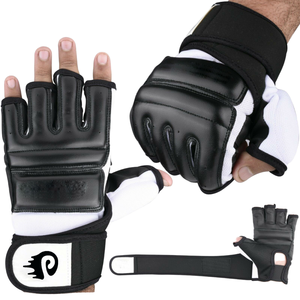 Guantes de boxeo y MMA de cuero de ingeniería duradero de 8oz de alta calidad para entrenamiento profesional de artes marciales - Product Image 3