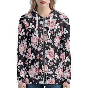Anti-rides, respirant, sweats à capuche pour femme Sublimation Vintage Floral Imprimé Sweat à capuche surdimensionné Personnalisé Casual Cotton Fleece OEM - Product Image 3