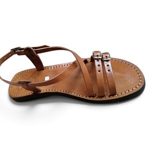 Sandalias Planas de Cuero Genuino Transpirable para Mujer Marrakech, Suela de Goma, Correa con Hebilla, Punta Abierta, Zapatos Romanos de Verano - Product Image 2