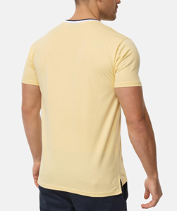 เสื้อยืด2026เข้ารูปแขนสั้นสำหรับผู้ชายสีพื้นออกแบบโลโก้ได้ตามต้องการ - Product Image 4