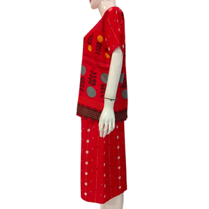 Ensemble de pyjama d'été pour femmes Chrysanta à manches courtes et pantalon en rayonne au genou avec taille élastique - Product Image 3