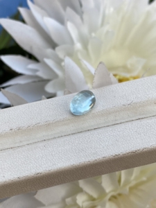 Cabujón ovalado de color superior con piedras preciosas sueltas de Aguamarina de 2,77 quilates con buen brillo para la fabricación de joyas naturales cabujones de Aguamarina - Product Image 2