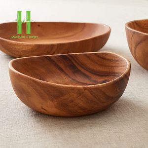 ชุดชามและถาดไม้ชามเสิร์ฟสลัดและซอสชุดจานชาม OEM สีตามสั่งจากเวียดนาม - Product Image 5