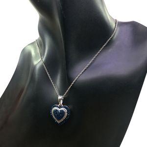 Collier pendentif en diamant naturel blanc bleu taillé de 1,24 ct, prêt à être expédié, accessoire de mode en argent sterling pour femme, pour mariage - Product Image 5