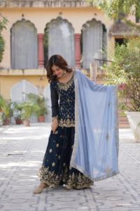Ropa étnica de mujer India más vendida, conjunto Palazzo Salwar Kameez para colecciones de fiestas y bodas a precios mayoristas - Product Image 6