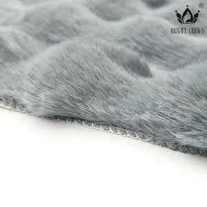 Tapis d'intérieur moderne réversible personnalisé en fausse fourrure de lapin, avec texture velours bulle tuftée, pour hôtels et usage domestique - Product Image 5