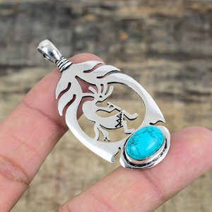 Bijoux de style bohème en argent sterling 925 faits à la main en argent sterling Turquoise Gemstone tendance pendentif bijoux pour femmes cadeau pour - Product Image 3