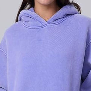 Sudaderas con capucha de lavado ácido de lana para mujer 100% algodón ecológico Casual Vintage servicio OEM Color personalizado - Product Image 6