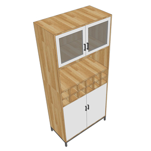 Modern Design Dining Room Cabinet with Integrated Wine Cabinet Natural Wood and Iron <b>Legs</b> TPA011 Home Furniture MDF Style - Product Image 4