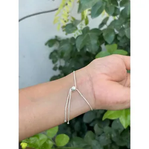 925 <b>Silver</b> for Swiss Blue Topaz Tennis <b>Bracelet</b> with 14K Gold Chain Diamond and Pearl Religious Style <b>Bangles</b> - Product Image 4