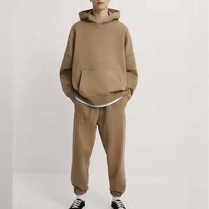 เสื้อฮู้ดผ้าฝ้ายโอเวอร์ไซส์สำหรับผู้ชายผ้า100% หนาพิมพ์โลโก้ได้ตามต้องการสำหรับฤดูหนาว - Product Image 3