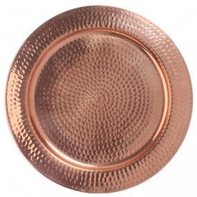 Plato de Presentación de Cobre Martillado a Granel, Platos Base Rústicos de Metal para Cena, Bandeja de Servicio Premium Hecha a Mano para Bodas y Eventos de Hotel - Product Image 5