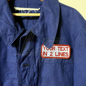 Tùy Chỉnh 2 Dòng Thêu Tên Các Bản Vá Lỗi Trắng Tên Twill Vải Băng Với Sắt Trên Móc Ủng Hộ Làm Việc Áo Sơ Mi Đồng Phục Áo Khoác - Product Image 3